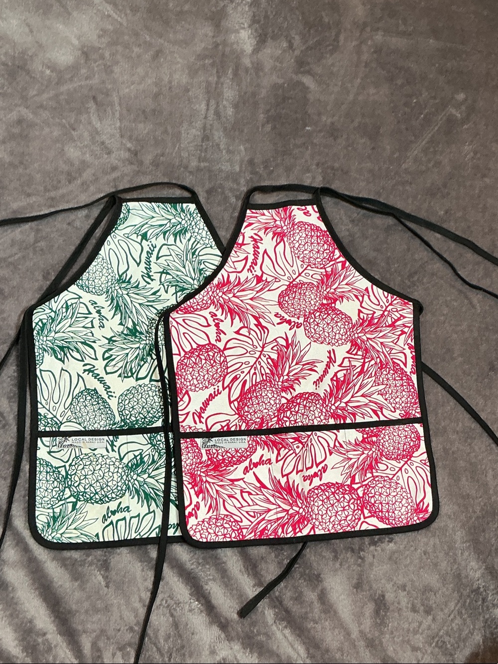 Kid’s Pineapple Print Apron - Pink and Green
